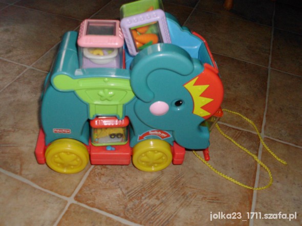 słoń duzy fisher price z klockami sensorycznymi