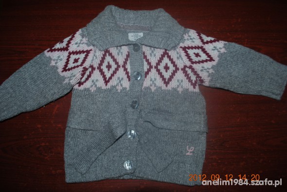 Śliczny cieplutki sweterk rozmiar 80 H&M