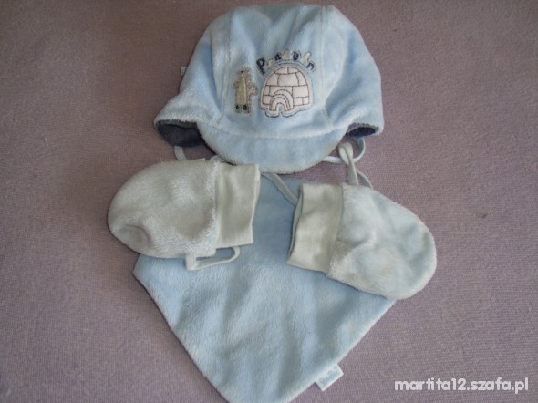 Czapka rękawiczki chusta 2 6 mies