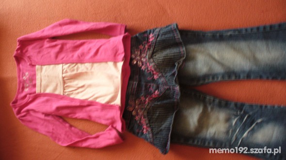bluzeczka i dżinsy ze spódniczką na 4 latka