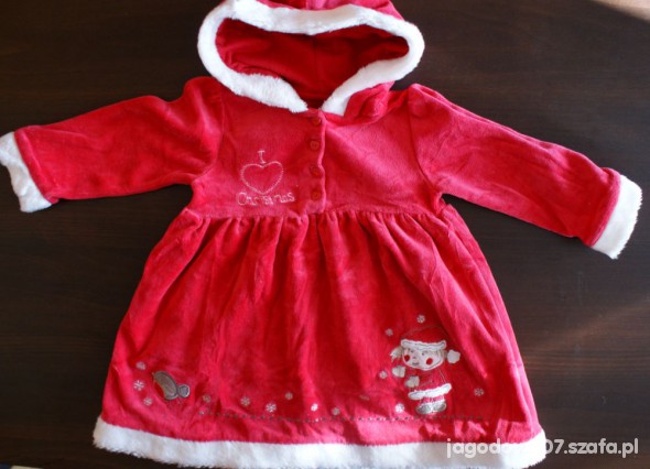 Sukienka święta mikołajka rozm 86