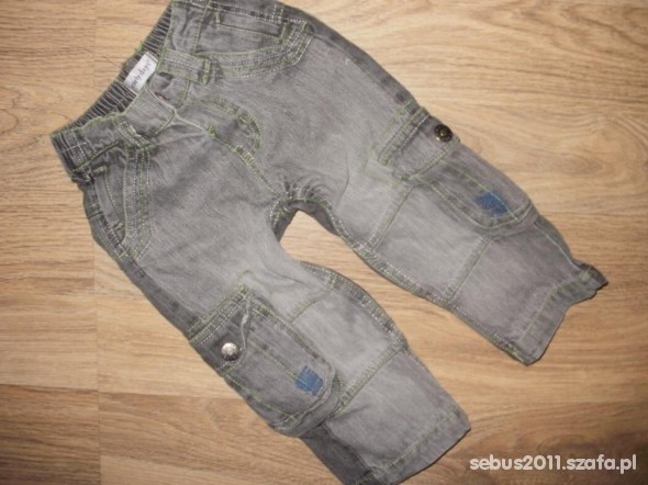 jeansy bojowki szare 86 92