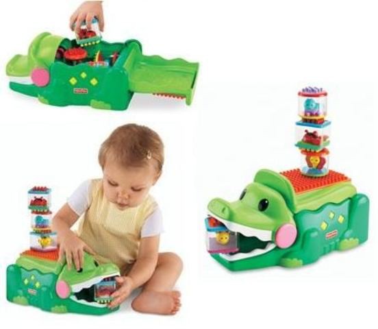 Fisher Price krokodylek klocki Zabawka