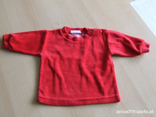 bluzeczka welurowa czerwona r 62 jak nowa