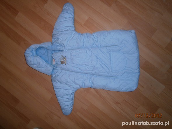 śpiworek od 1 miesiąca życia do 6 błękitny