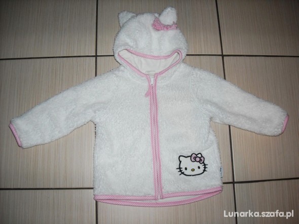 H&M Hello Kitty Biały Mięciutki Polar 80 cm