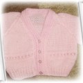 56cm rozpinany sweterek różowy ciepły