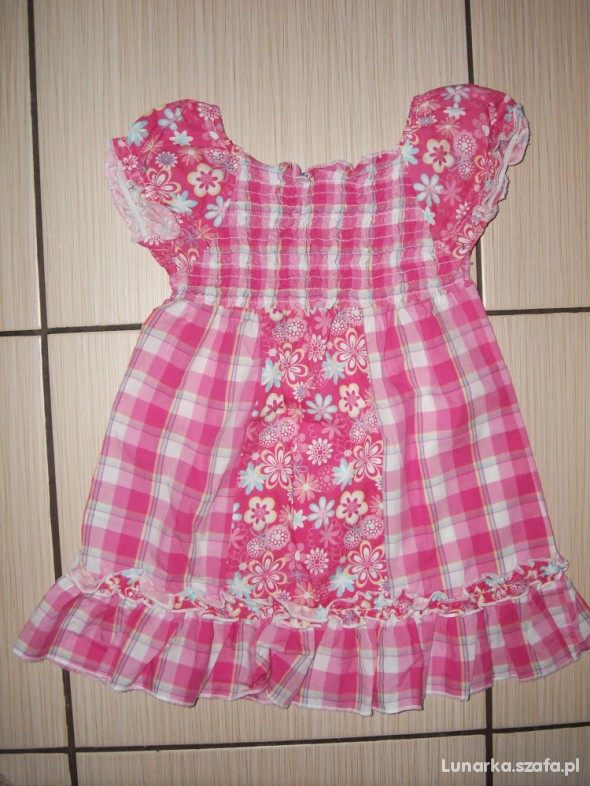 Topolino różowa falbaniasta tunika sukienka 92 cm