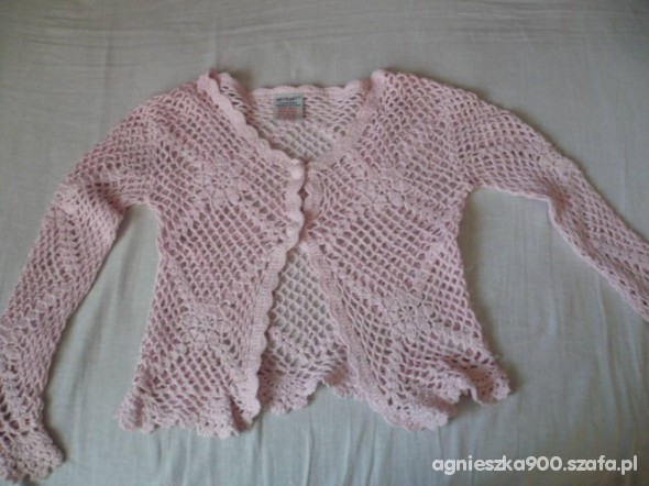 Ażurkowy różowy sweterek 104 cm girl2girl