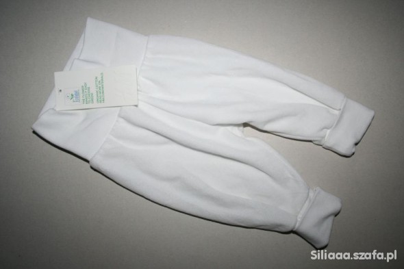 Wygodne białe spodnie H&M 62 2 do 4 m