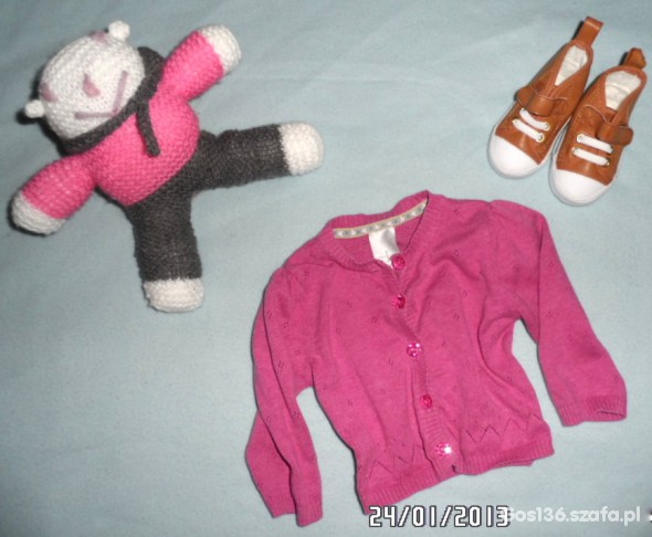 Sweterek różowy dla dziewczynki 68cm