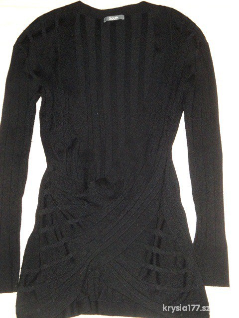 Czarna tunika sweter idealne na brzuszek roz 40