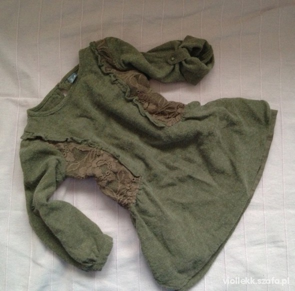 Zara brąz koronkowe wstawki 104cm