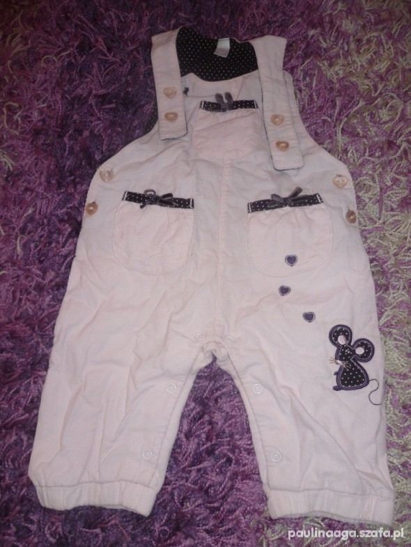 Świetne ogrodniczki sztruksowe coolclub 68 myszka