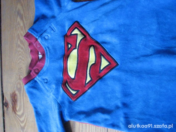 h&m supermen pajac welurowy 62