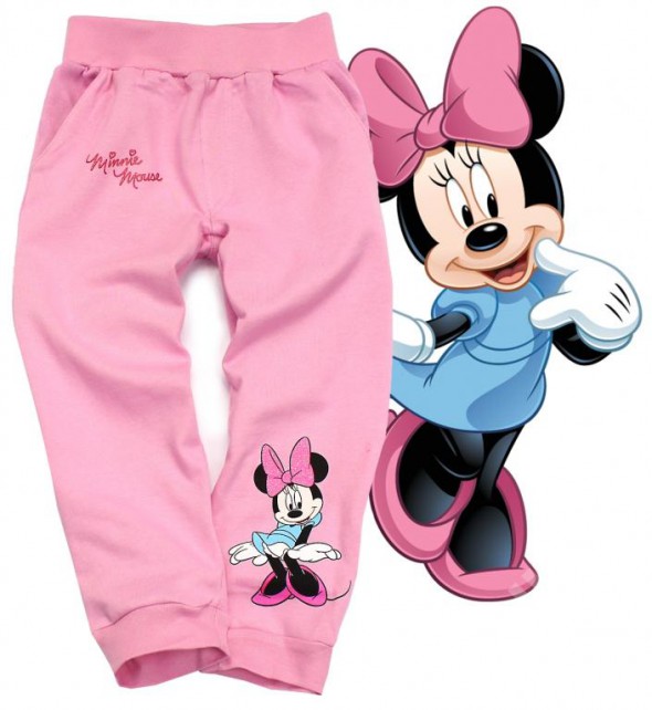 DISNEY NOWE RÓZOWE SPODNIE DRESOWE Z MINNIE