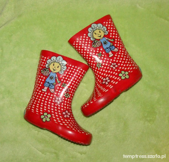 FIFI kalosze w groszki czerwone biale