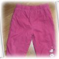 Różowe sztruksowe ocieplane spodnie