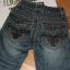 jeansy ze skórzanymi wstawkami