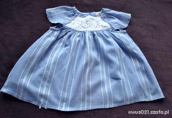 Piekna niebieska sukienka 68 KappAhl