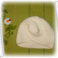Kremowa czapka turbanik elegancka