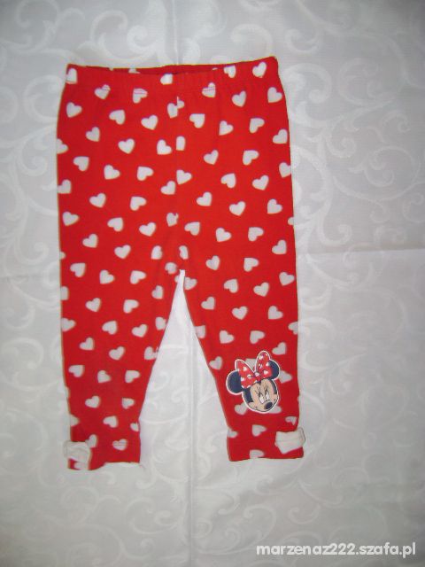 Disney czerwone Legginsy roz 18 24 msc 86 92 cm