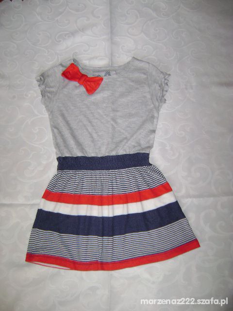 Girl2Girl szara z kokardka roz 2 3 lata 92 98 cm