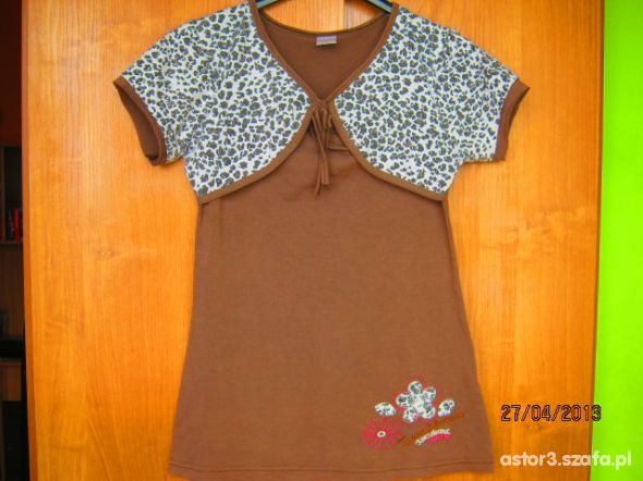 Bluzka zpanterkowym bolerkiem