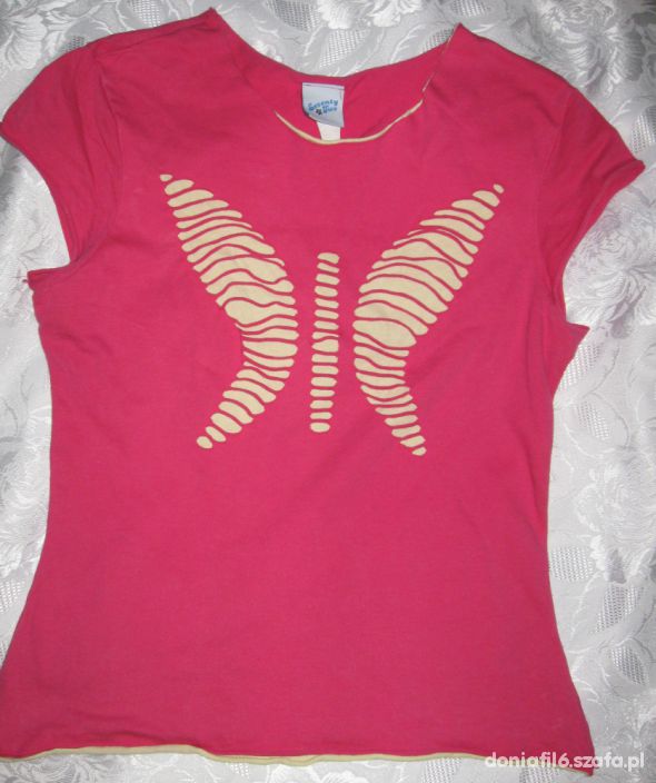 różowa bluzeczka dla dziewczynki z motylem 12 lat