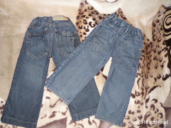 dwie pary spodni dżinsowych 98