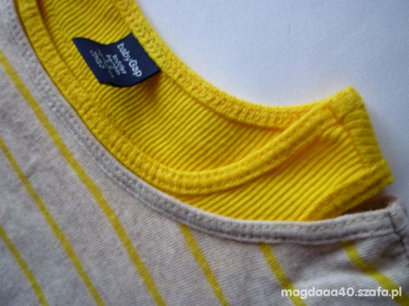 GAP beżowa bluzka w żółte paski SUPER