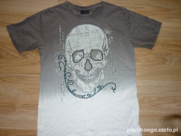 Koszulka NEXT cieniowana z czaszką z dzetów 122cm