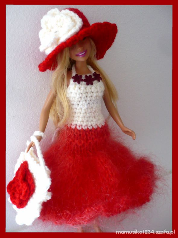 szydełkowa suknia dla Barbie