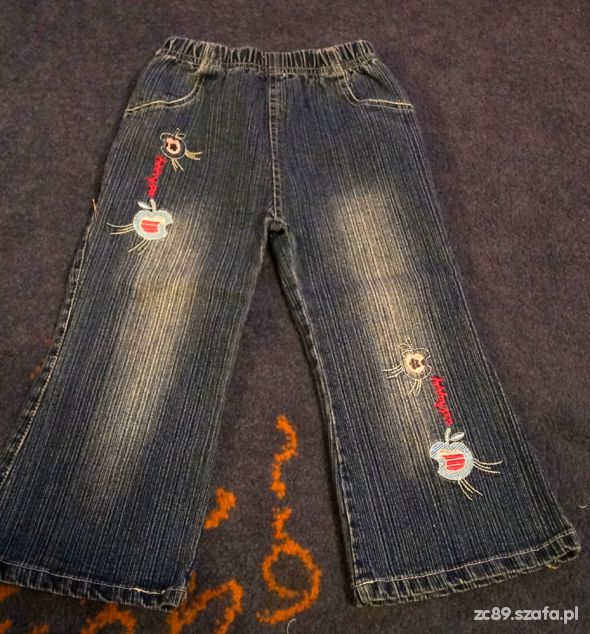 Spodnie jeansowe elastyczne dzwony 122