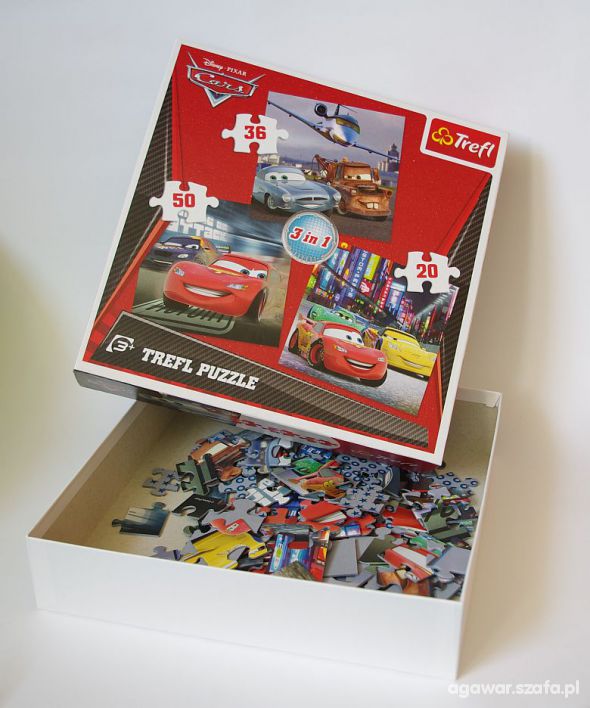 Puzzle CARS jak nowe TREFL 3w1
