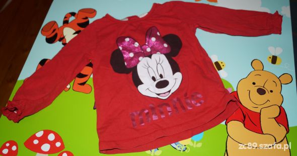 H&M Minnie Mouse czerwona długi rękaw r 80