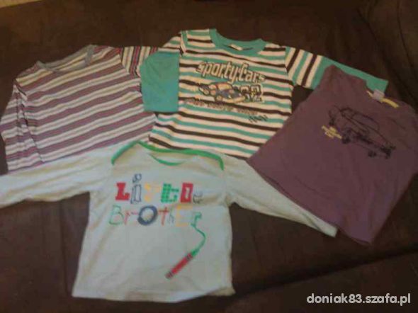 4 koszulki dla chłopca z długim rekawkiem