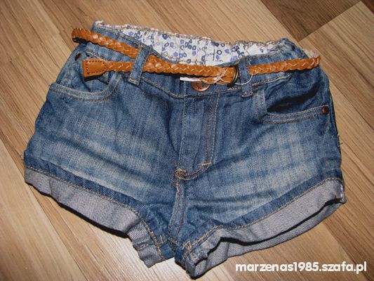 H& m jenasowe spodenki pasek 86 cm