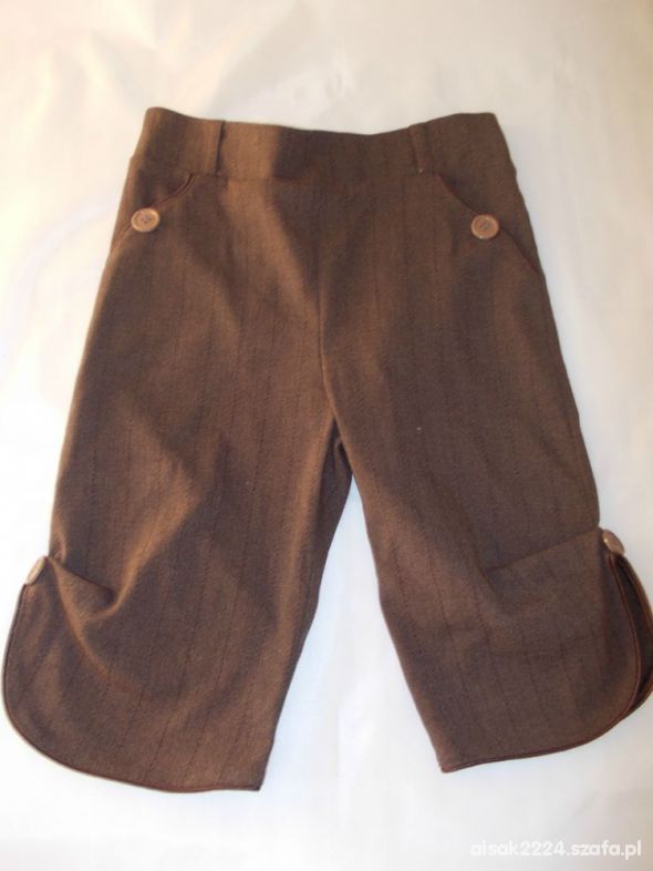 Eleganckie spodnie do kolan brąz szorty Adams 128