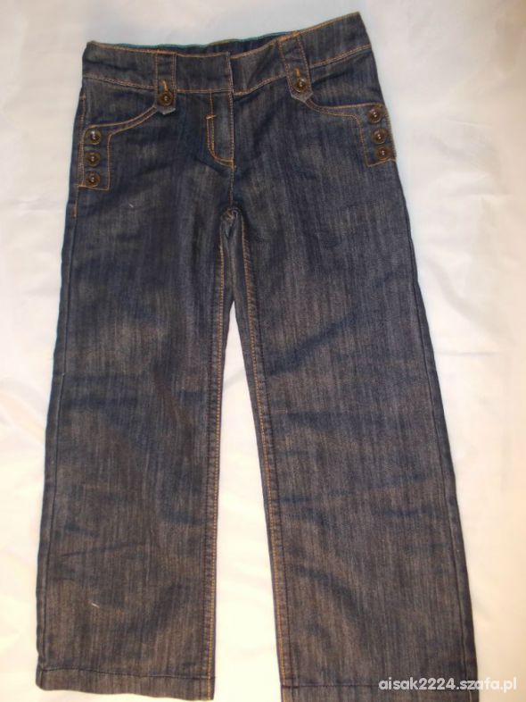 ciemne jeansy dżinsy spodnie Next 128 szwedy