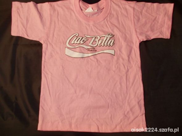 Różowa koszulka bluzka bluzeczkaT shirt 128