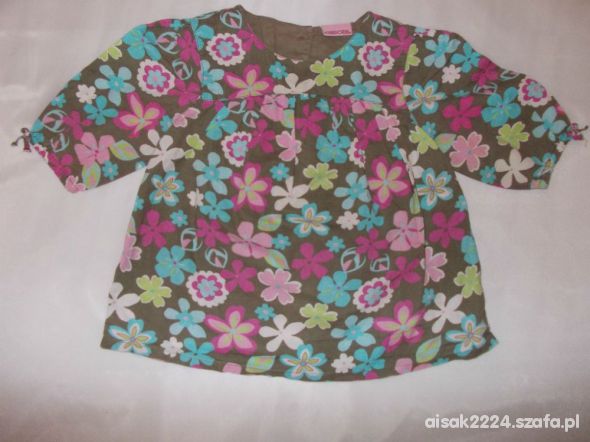 brązowa koszula bluzka Cherokee w kwiatki 80