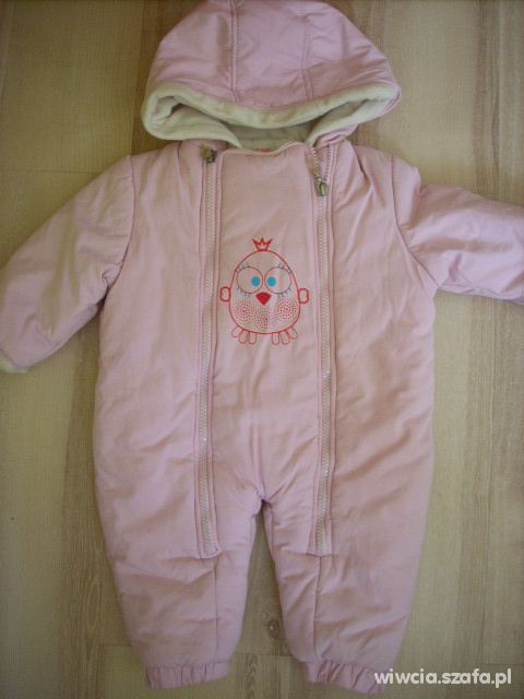 Cieply rozowy kombinezon SOWA r 62 68