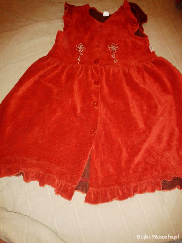 sukienka ceglano czerwona