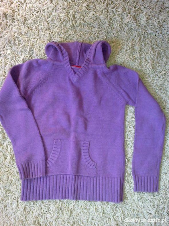 sweterek fioletowy 128 cm