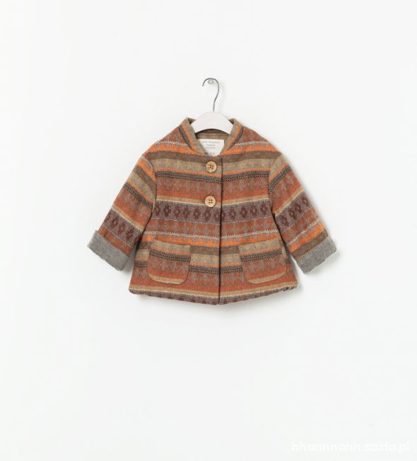 ZARA wełniany płaszcz z guzikami r 2 3 lata