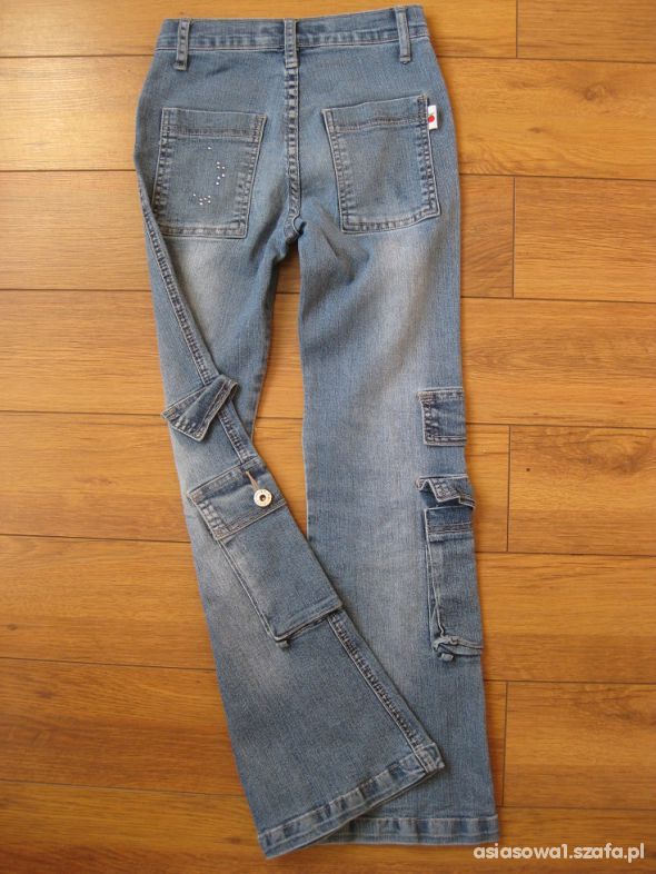 ORANGE S RED jeansy z kieszeniami 134