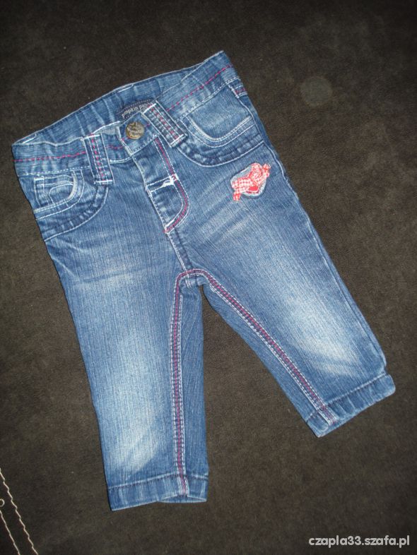 śliczne spodnie jeansowe rułki 62