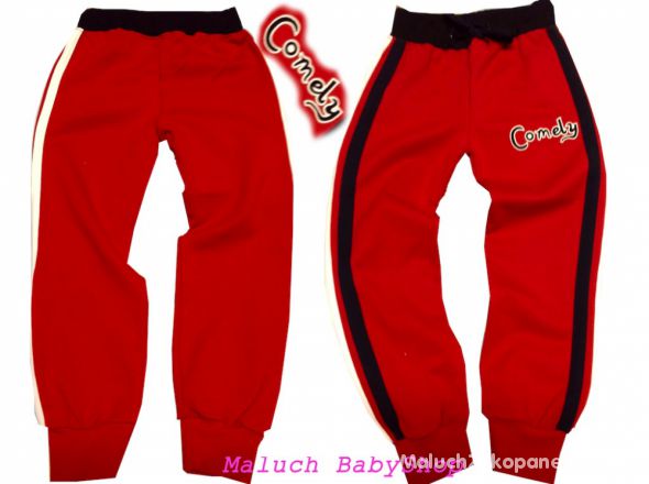 128 cm Czerwone dresy spodnie dresowe dla chłopców