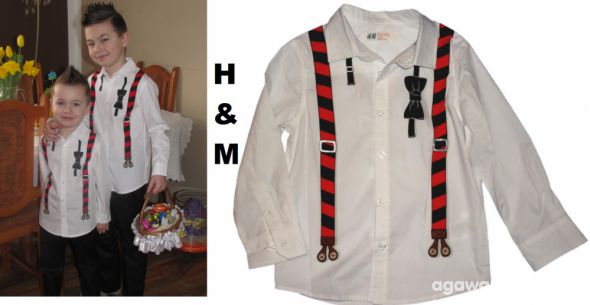 H&M koszula z imitacją szelek 104